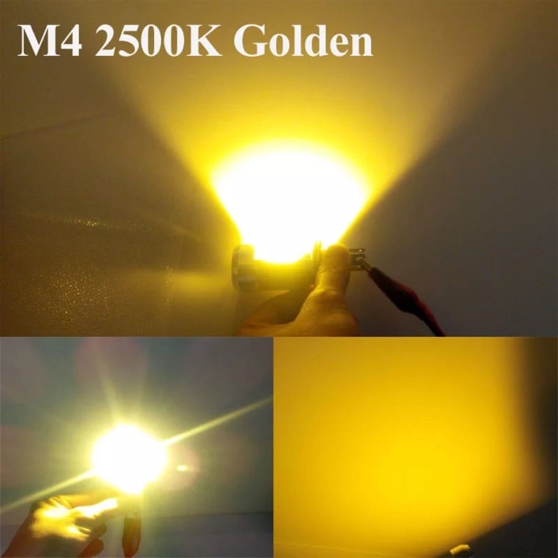 Picture of Yellow M8 2700K Golden Motorcycle 12V H4 Hi Lo Beam Moto Led Headlight Fit Most Motorbike Led 3200Lm