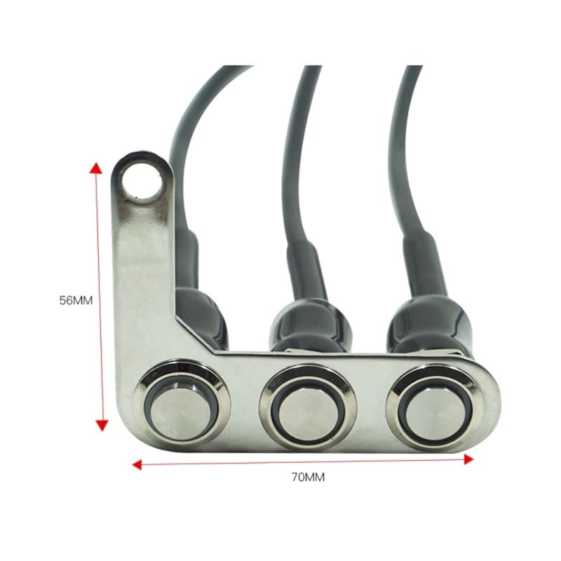 Picture of 3 Button On/Off Switch Motorcycle Switch Handlebar Adjustable Mount Waterproof Switches On-Off Push 3 Buttons For Headlight Horn Turn Signal With Led