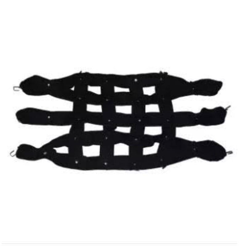 Picture of High Quality Motorcycle Back Seat Net 6 Hook Hold Down For Helmet Mesh Net Cargo Luggage -Black - Black