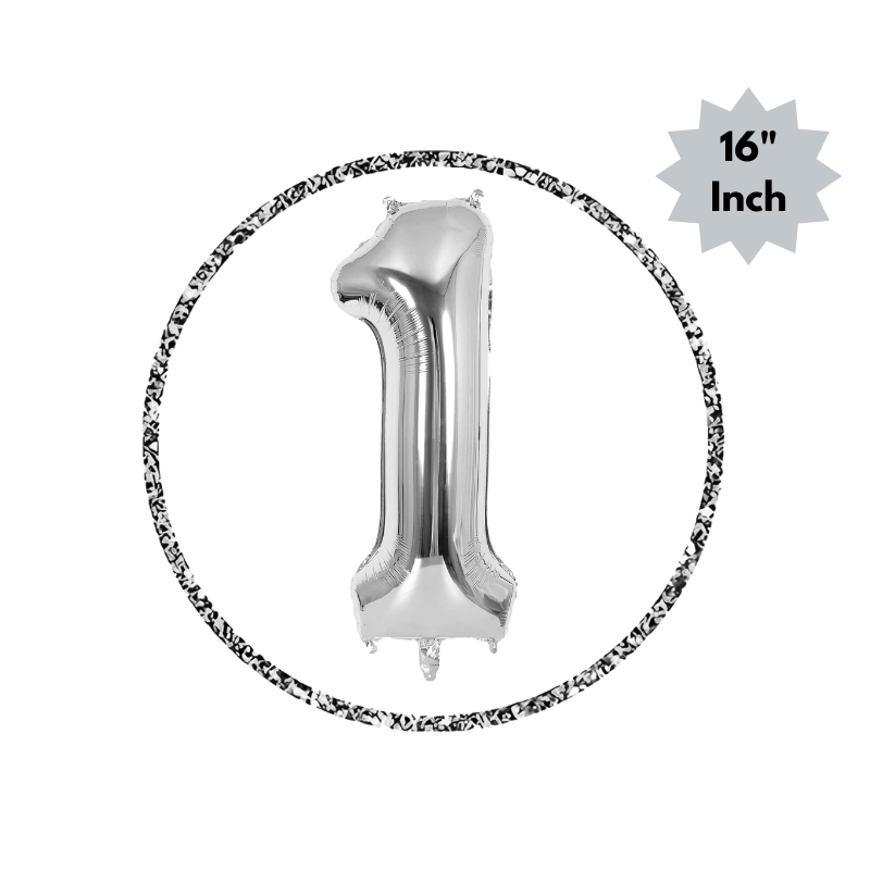 Number Foil Balloon (16” Inch) | Golden & Silver Number Foil Balloon for Birthday, Anniversary, Events and Party- (Pack of 1 Pcs)
