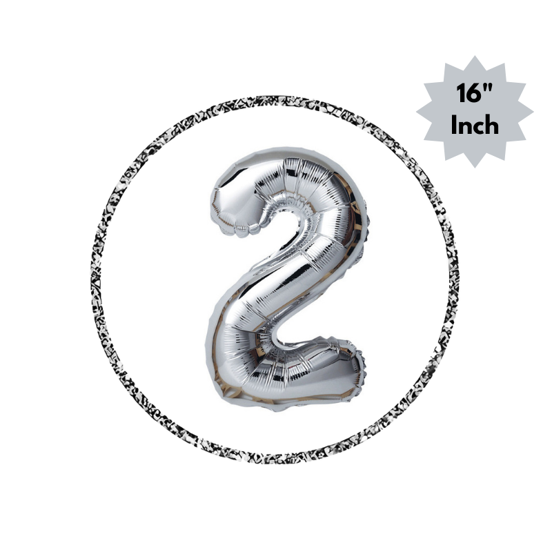 Number Foil Balloon (16” Inch) | Golden & Silver Number Foil Balloon for Birthday, Anniversary, Events and Party- (Pack of 1 Pcs)