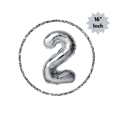 Number Foil Balloon (16” Inch) | Golden & Silver Number Foil Balloon for Birthday, Anniversary, Events and Party- (Pack of 1 Pcs)