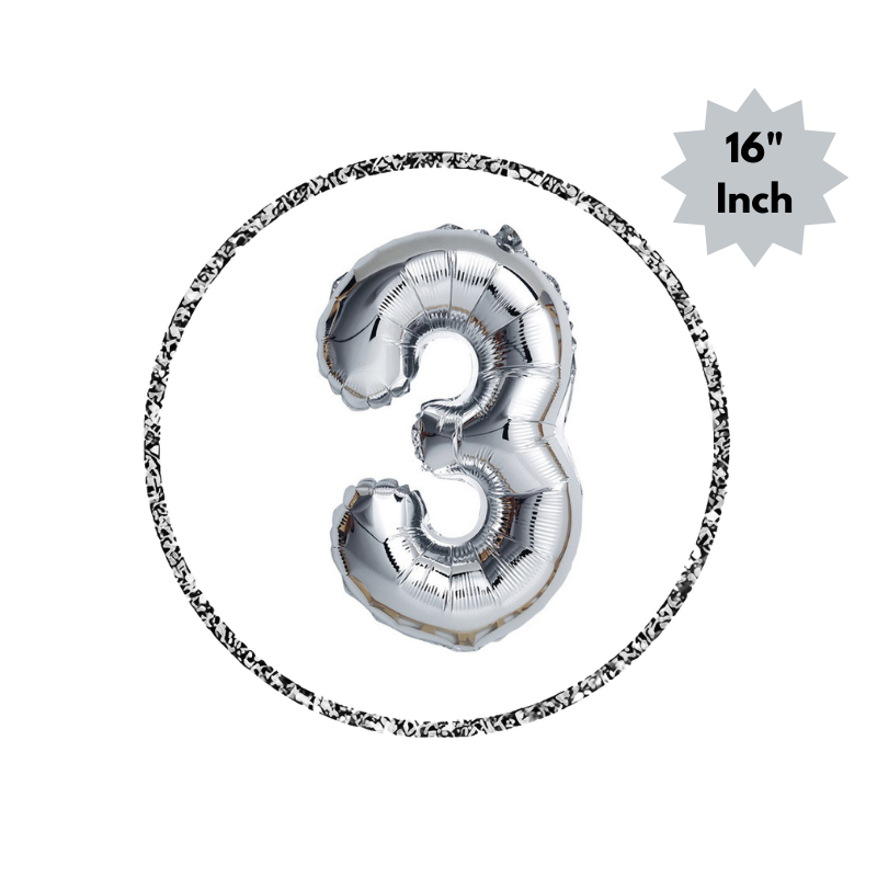 Number Foil Balloon (16” Inch) | Golden & Silver Number Foil Balloon for Birthday, Anniversary, Events and Party- (Pack of 1 Pcs)