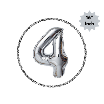 Number Foil Balloon (16” Inch) | Golden & Silver Number Foil Balloon for Birthday, Anniversary, Events and Party- (Pack of 1 Pcs)