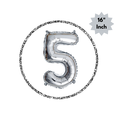 Number Foil Balloon (16” Inch) | Golden & Silver Number Foil Balloon for Birthday, Anniversary, Events and Party- (Pack of 1 Pcs)