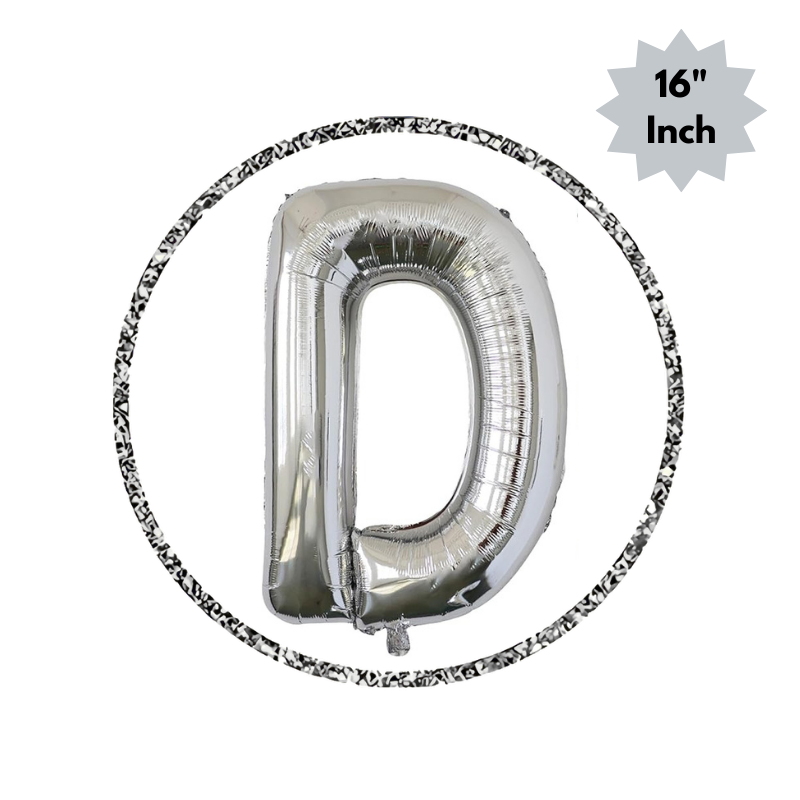 Golden & Silver Letter Foil Balloon (16” Inch) for Birthdays, Anniversaries & Party Decoration - (Pack of 1 Pcs)