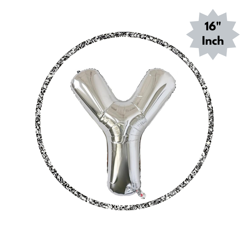 Golden & Silver Letter Foil Balloon (16” Inch) for Birthdays, Anniversaries & Party Decoration - (Pack of 1 Pcs)