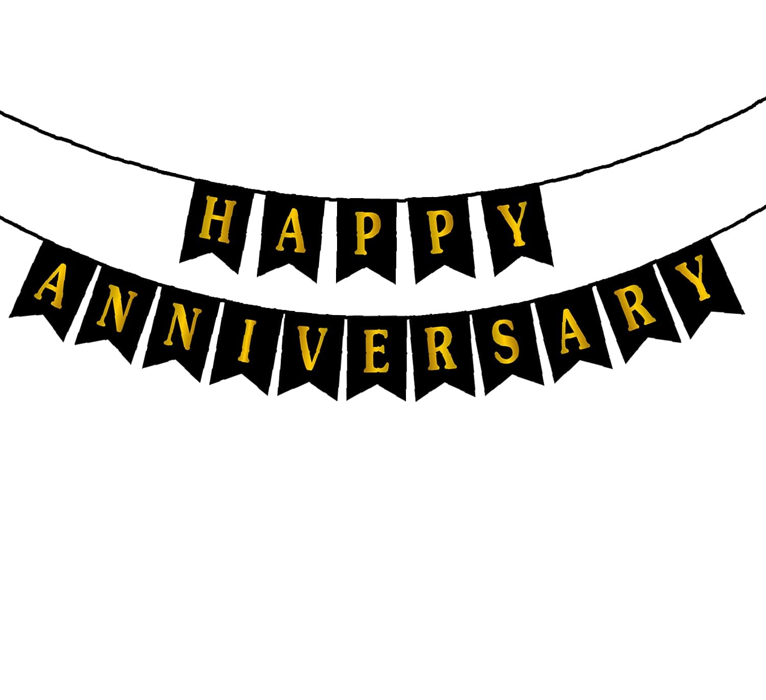 Anniversary Banner: Black, Red, Pink & Light Blue Card Banner for Elegant Anniversary Decor - (Pack of 1 Pcs)