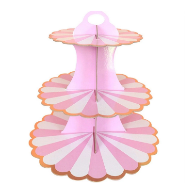 3-Layer Cupcake Stand – Disposable Cupcake Display for Birthdays & Special Occasions- (Pack of 1 Set)