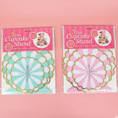 3-Layer Cupcake Stand – Disposable Cupcake Display for Birthdays & Special Occasions- (Pack of 1 Set)