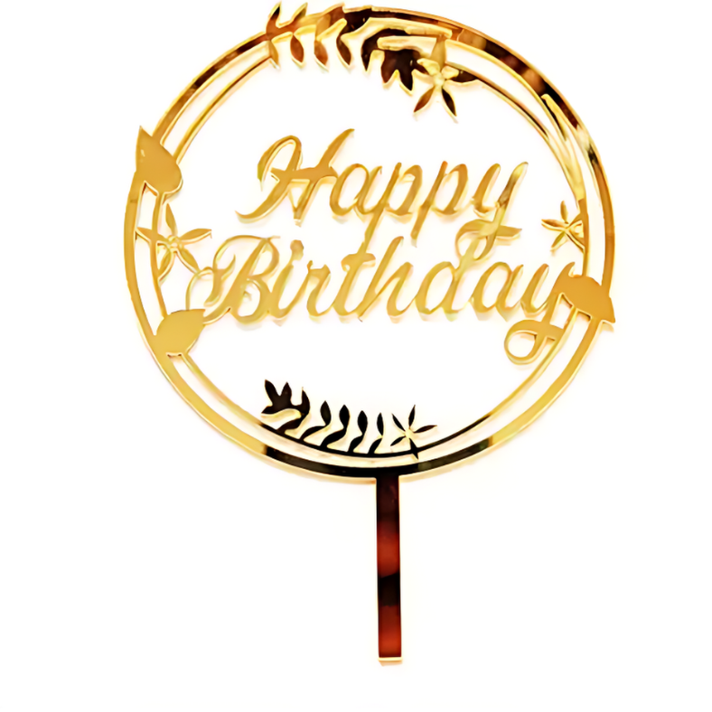 Birthday Cake Topper | - Golden & Silver Cake Topper for Cake Decoration- (Pack of 1 Pcs)