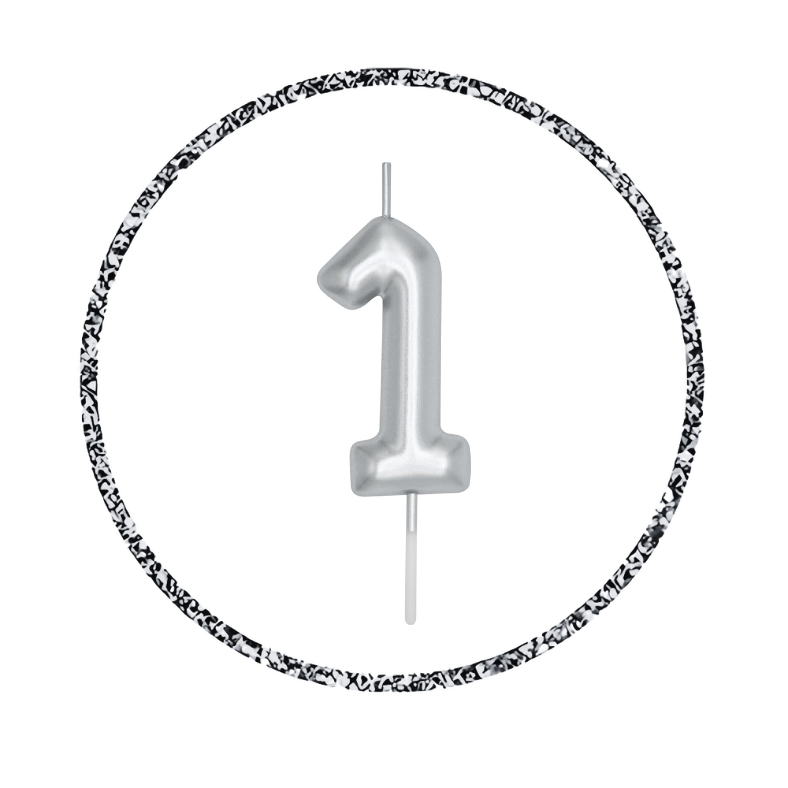 Golden & Silver Number Candle: Perfect for Birthday, Anniversary, and Events - (Pack of 1 Pcs)