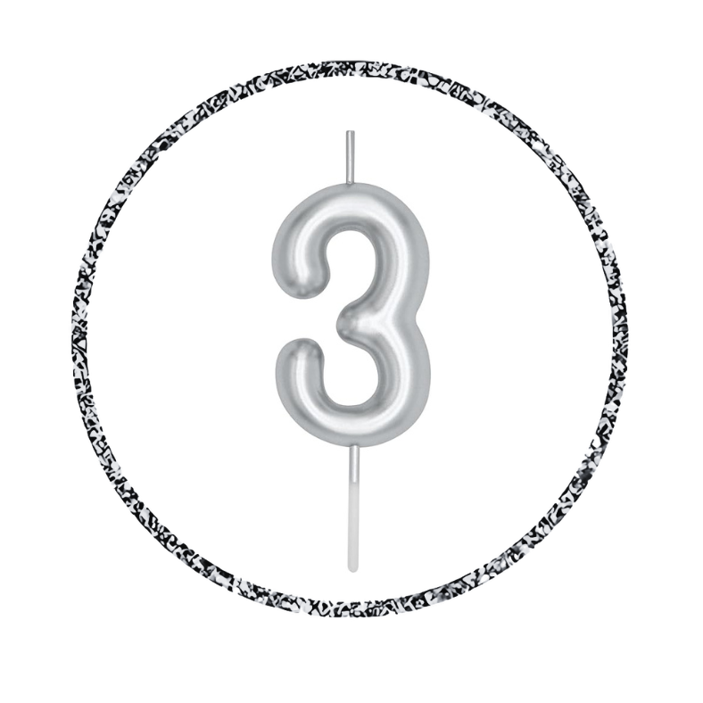 Golden & Silver Number Candle: Perfect for Birthday, Anniversary, and Events - (Pack of 1 Pcs)