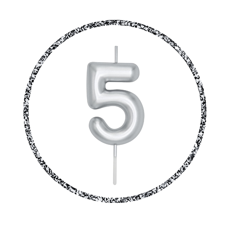 Golden & Silver Number Candle: Perfect for Birthday, Anniversary, and Events - (Pack of 1 Pcs)