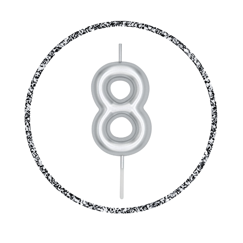 Golden & Silver Number Candle: Perfect for Birthday, Anniversary, and Events - (Pack of 1 Pcs)
