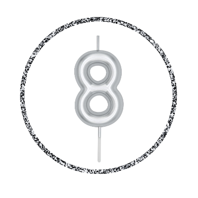 Golden & Silver Number Candle: Perfect for Birthday, Anniversary, and Events - (Pack of 1 Pcs)