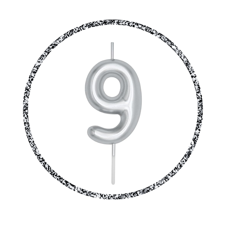 Golden & Silver Number Candle: Perfect for Birthday, Anniversary, and Events - (Pack of 1 Pcs)
