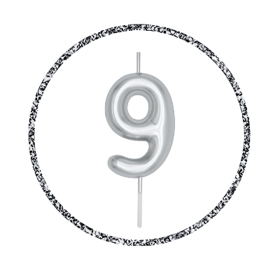 Golden & Silver Number Candle: Perfect for Birthday, Anniversary, and Events - (Pack of 1 Pcs)