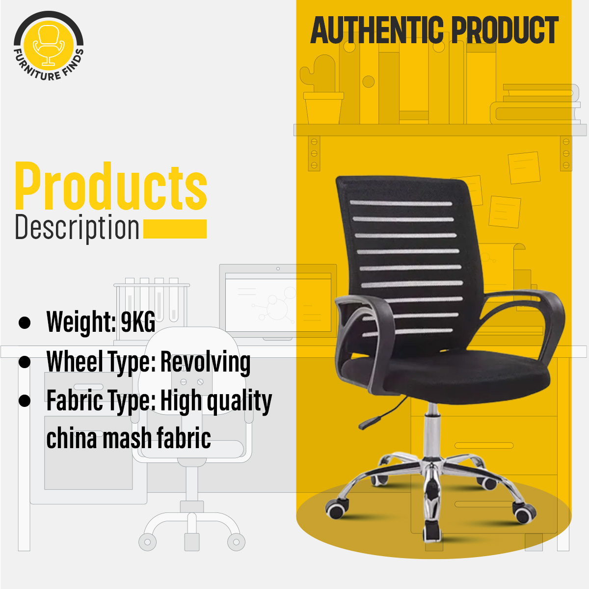 Picture of Furniture Finds Executive Chair FF-Ec-02ss (Black) Office Executive Chair(9k Model)