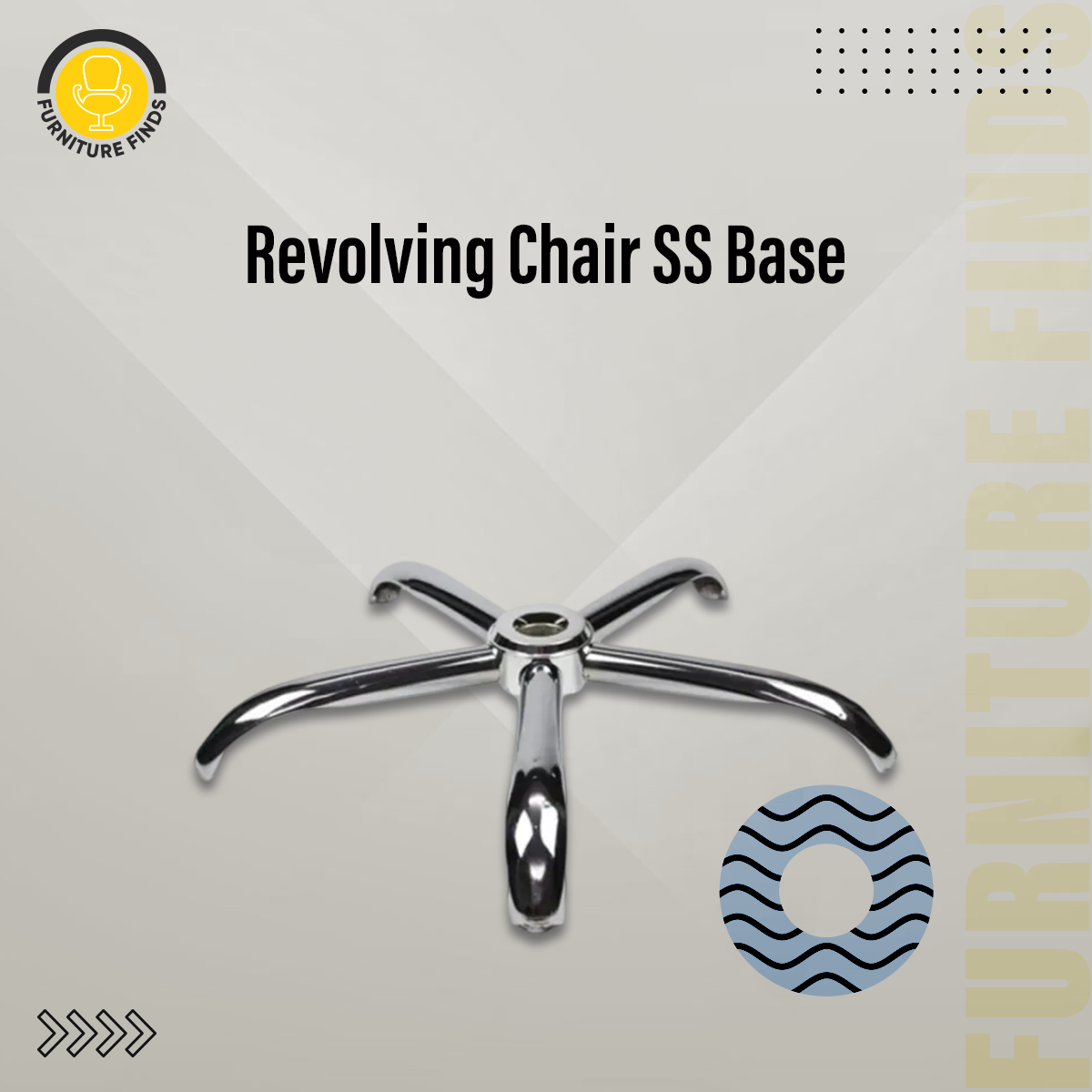 Picture of Furniture Finds Revolving chair SS base (Silver)