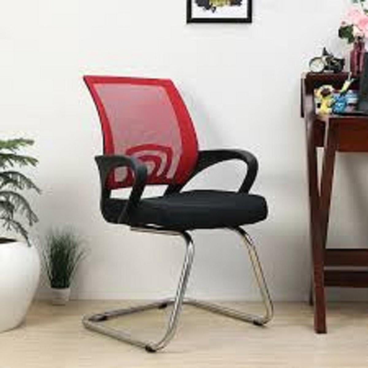 Picture of Furniture Finds Visitor Chair FF-VC-02 Red (Smart Office Visitor Chaina mesh Chair)