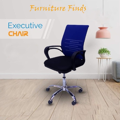 Picture of Furniture Finds FF-EC-04ss Blue Smart Executive Chair