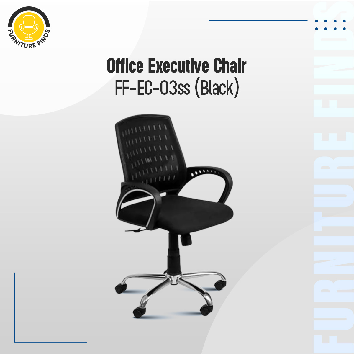Picture of Furniture Finds FF-EC-03ss Smart Office Executive Chair (best Back Support Chair ) Dim-Mesh (Black)