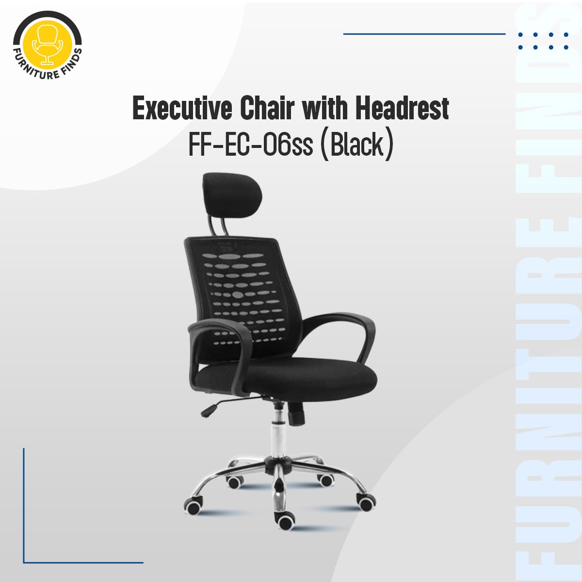 Picture of Furniture Finds FF-EC-06ss Executive chair with headrest (Goal Mesh)