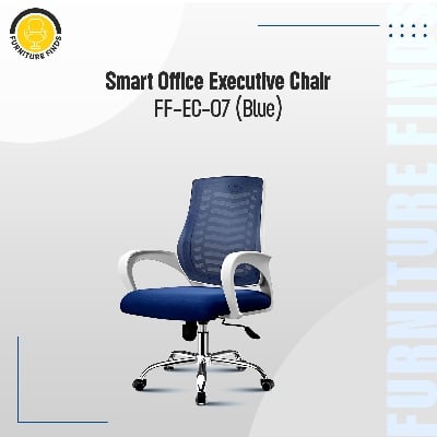 Picture of Furniture Finds FF-EC-07 (V-Mesh)  smart office Executive Chair (White & Blue)