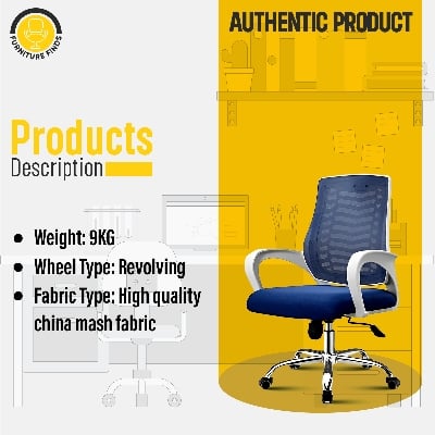 Picture of Furniture Finds FF-EC-07 (V-Mesh)  smart office Executive Chair (White & Blue)