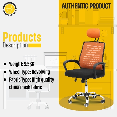 Picture of Furniture Finds FF-EC-05ss Executive chair with headrest  (Orange)