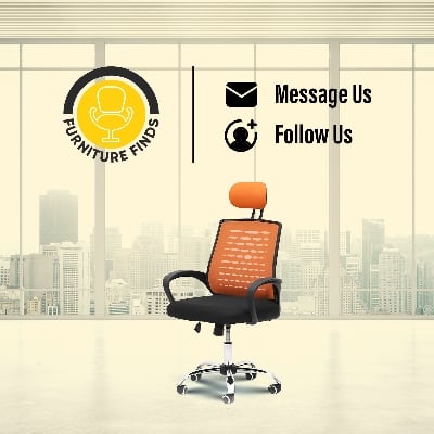 Picture of Furniture Finds FF-EC-05ss Executive chair with headrest  (Orange)