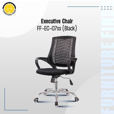 Picture of Furniture Finds FF-EC-07ss (V-Mesh Black) Executive Chair