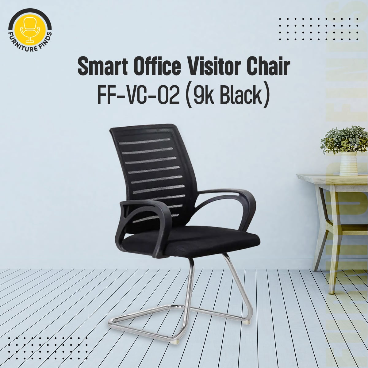 Picture of Furniture Finds FF-VC-02 (9k Black) Smart Office  Visitor Chair