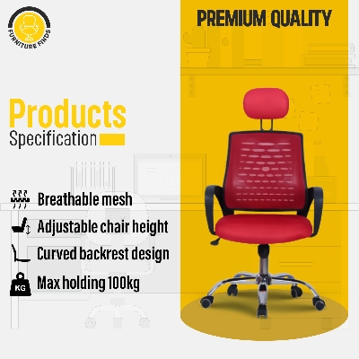 Picture of Furniture Finds FF-EC-05ss Executive chair with headrest (Red)