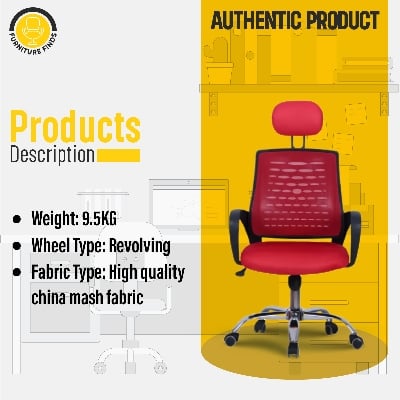Picture of Furniture Finds FF-EC-05ss Executive chair with headrest (Red)