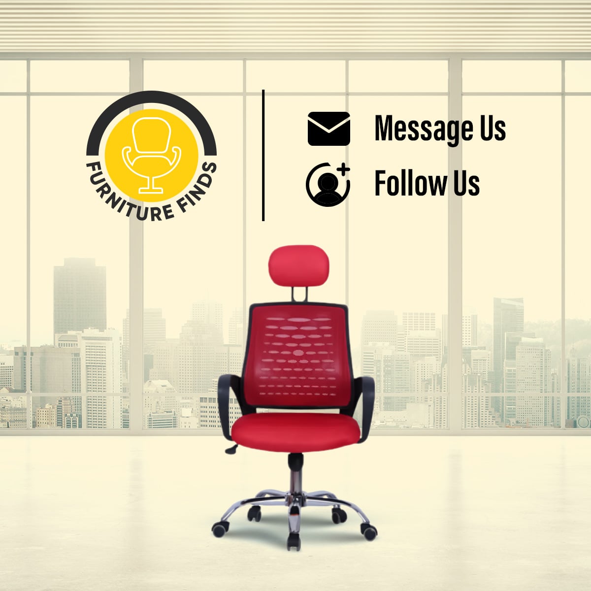 Picture of Furniture Finds FF-EC-05ss Executive chair with headrest (Red)