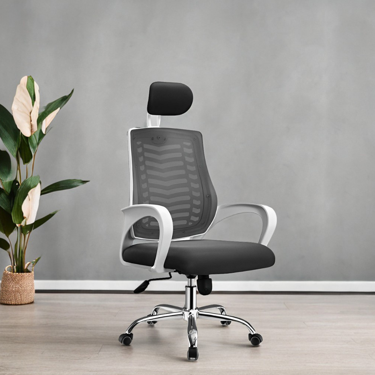Picture of Furniture Finds FF-EC-07SS (Black&White) Smart Office Executive Chair (V-Mesh)