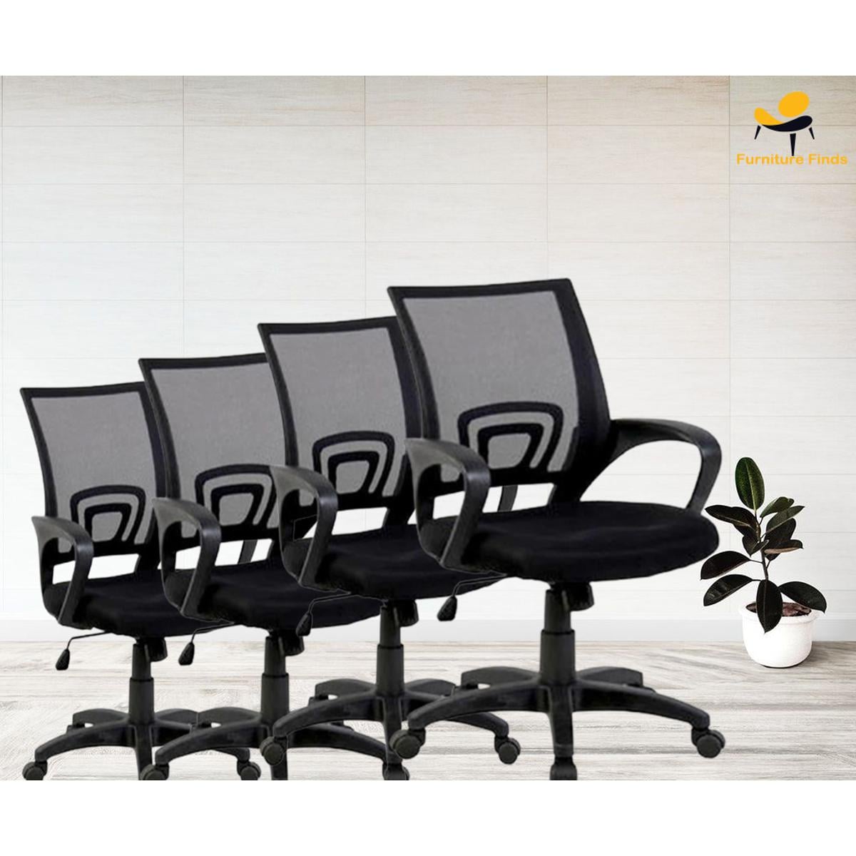 Picture of Furniture Finds FF-Ec-01p (4pcs) Black  Chaina Mesh Chair for smart Office Executive