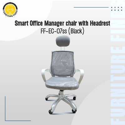 Picture of Furniture Finds FF-ec-07ss (Full White) smart Office Executive Chair with Headrest (V-Mesh) (White)