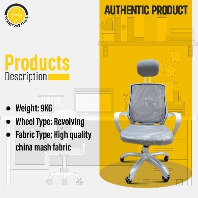 Picture of Furniture Finds FF-ec-07ss (Full White) smart Office Executive Chair with Headrest (V-Mesh) (White)