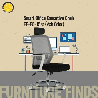 Picture of Furniture Finds Smart Office Executive Chair with Headrest  FF-EC-15ss Ash Colour (37k Model) (Light Ash)
