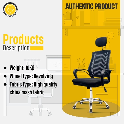 Picture of Furniture Finds FF Ec-07SB [V-MESH] Black Smart Executive office Chair With Head Rest