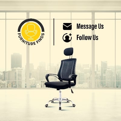 Picture of Furniture Finds FF Ec-07SB [V-MESH] Black Smart Executive office Chair With Head Rest