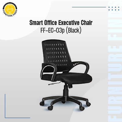 Picture of Furniture Finds FF-EC-03p Smart Office Executive Chair (Best Back Support Chair ) Dim-Mesh (Black)