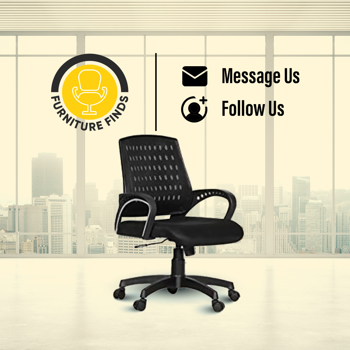Picture of Furniture Finds FF-EC-03p Smart Office Executive Chair (Best Back Support Chair ) Dim-Mesh (Black)