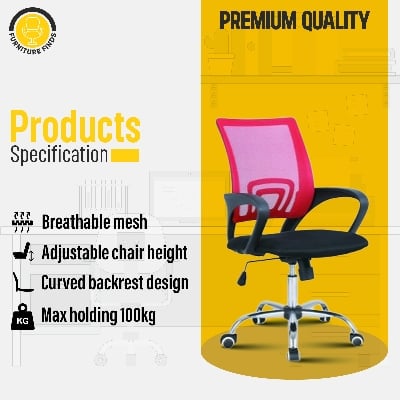 Picture of Furniture Finds Executive chair FF-Ec-01ss Red and Black For Smart Office