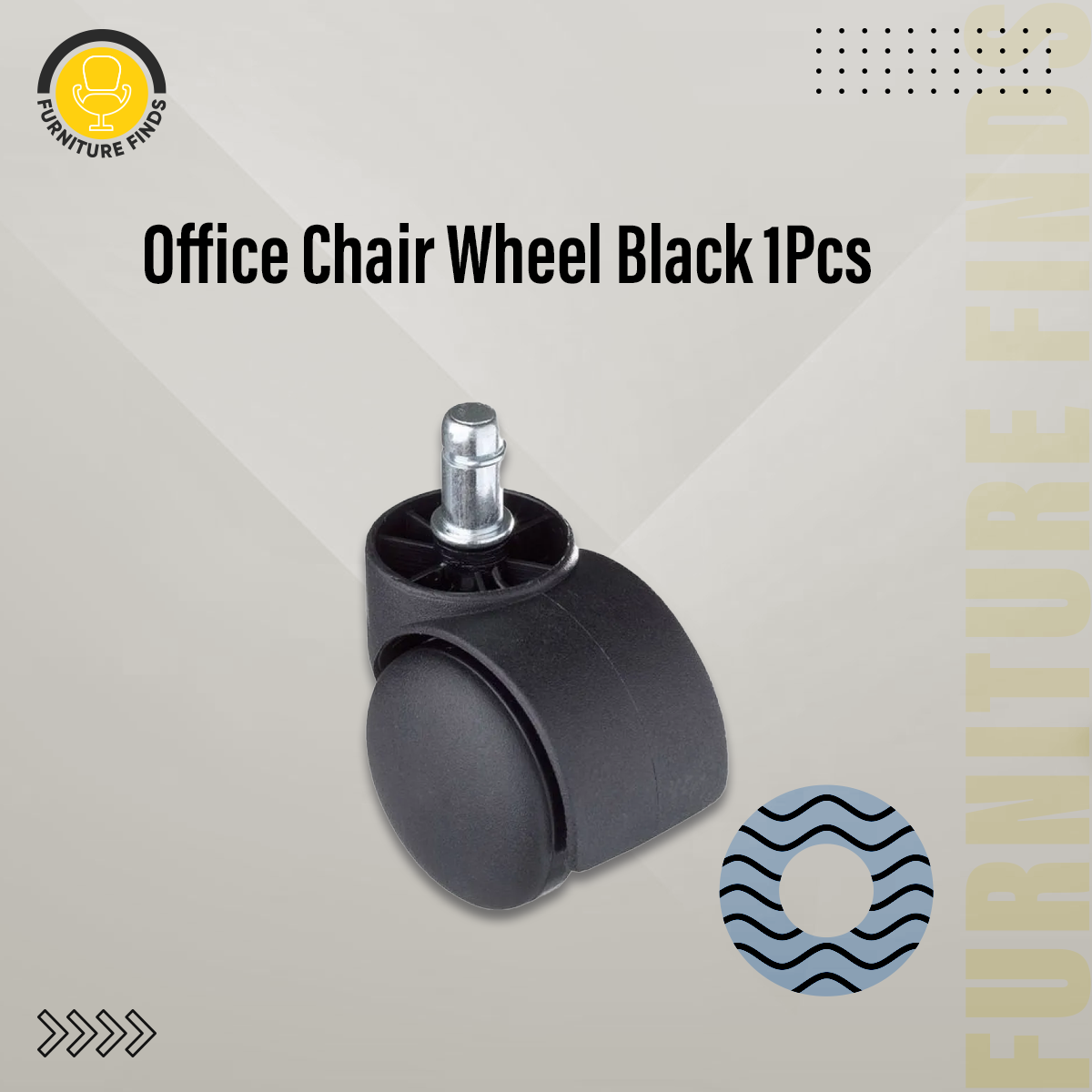 Picture of Furniture Finds Office Chair Wheel Black 1pcs (Black)