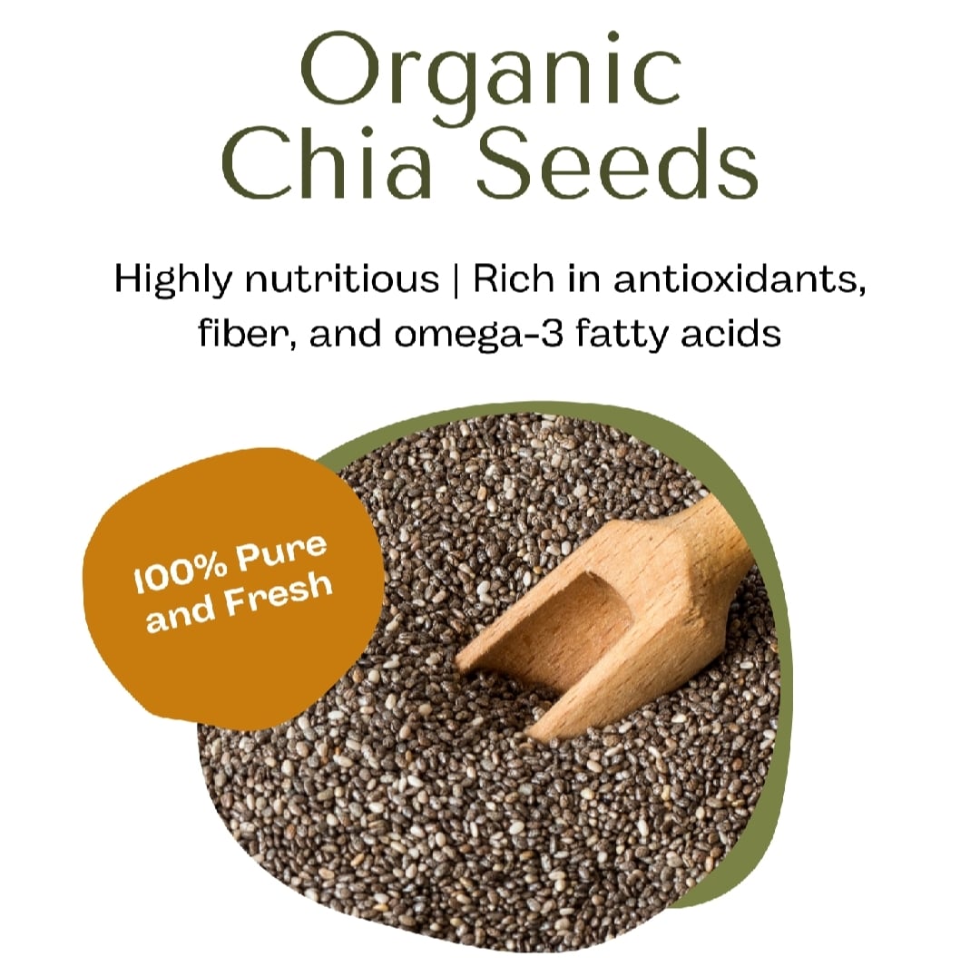 Picture of Premium Organic Chia Seeds 1kg Jar - High in Omega-3, Fiber, Antioxidants, for Healthy Diet & Weight Management