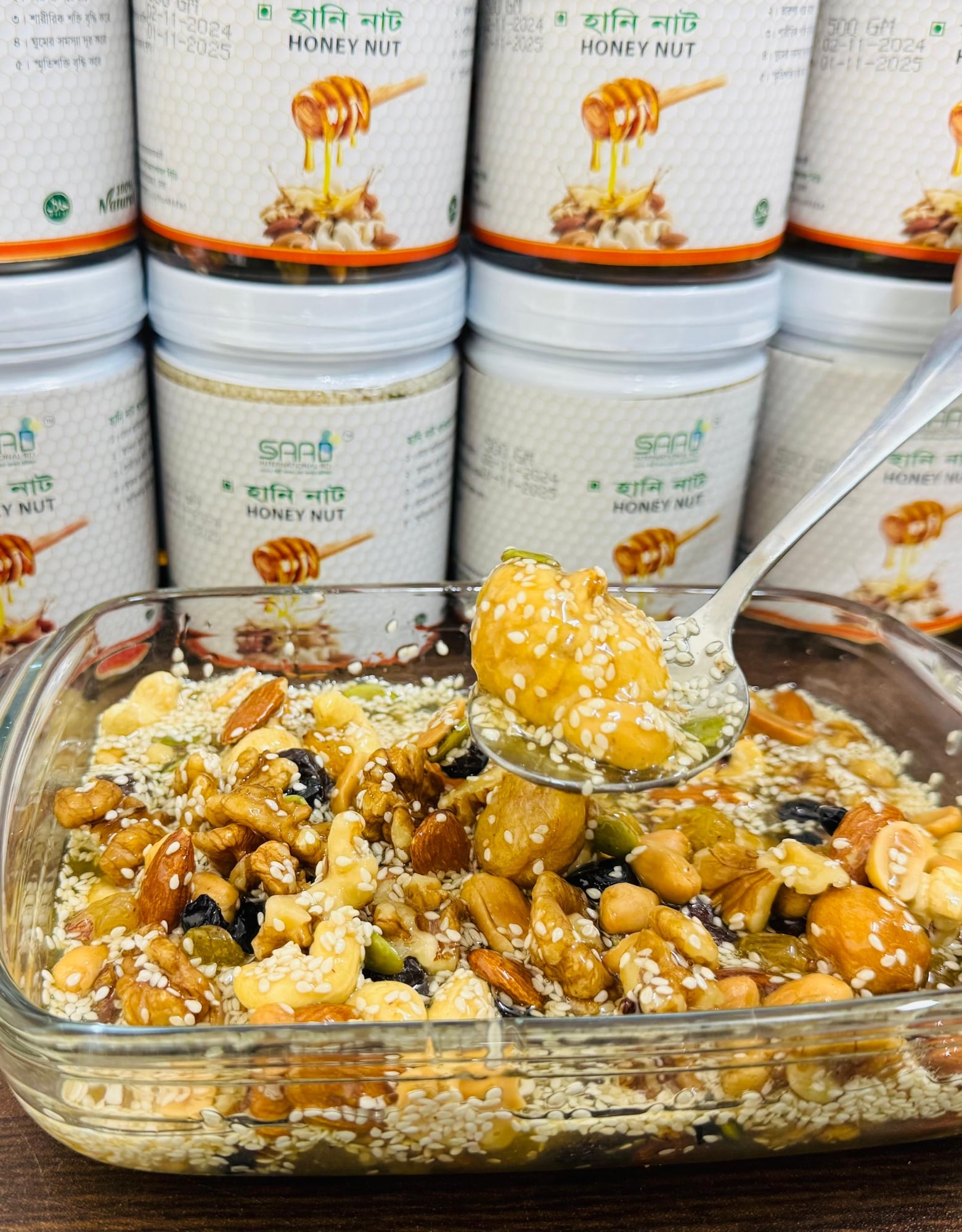 Picture of Honey Nut - 500gm | Mixed Nuts & Fruits Delight - Healthy Snack, Canister Pack